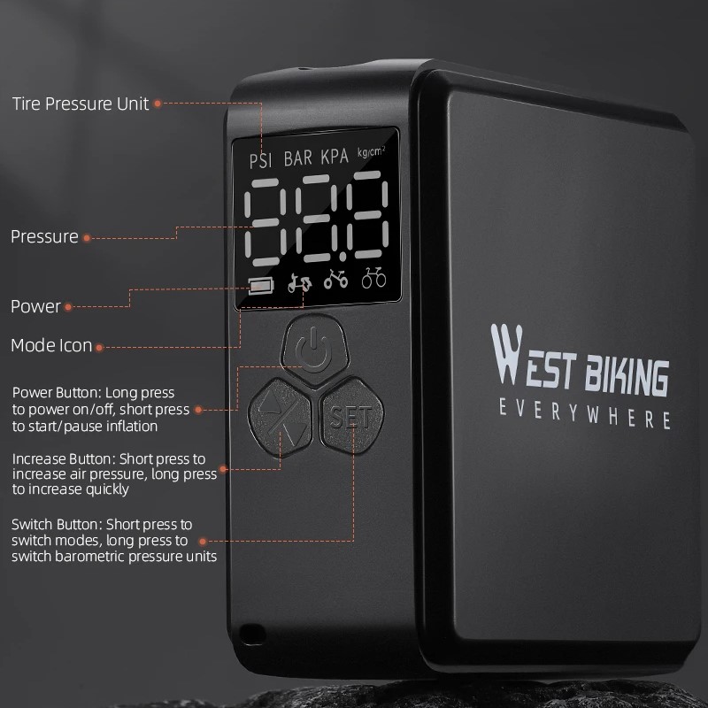 Electric Mini Bicycle Pump - Multipurpose Portable Pump