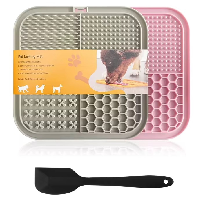 BPA Free Lick Mat (grey and pink)